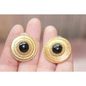 vintage gold circle earrings,vintage circle earrings jewelry,gold round earrings